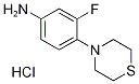 (3-氟-4-巯基吗啉-4-基苯基)胺盐酸盐, , 结构式