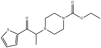 ethyl 4-[1-methyl-2-oxo-2-(2-thienyl)ethyl]tetrahydro-1(2H)-pyrazinecarboxylate Struktur
