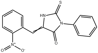 (5E)-2-MERCAPTO-5-(2-NITROBENZYLIDENE)-3-PHENYL-3,5-DIHYDRO-4H-IMIDAZOL-4-ONE, 53865-29-5, 结构式