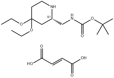 tert-Butyl [(2S)-4,4-diethoxypiperidin-2-ylmethyl]carbamate (2E)-but-2-enedioate Structure