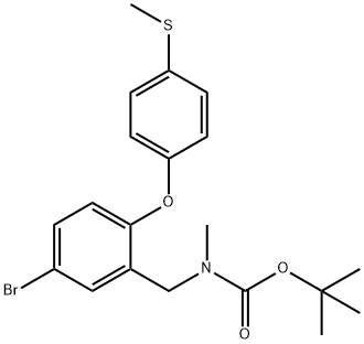4-{4-BROMO-2-[(METHYLAMINO)METHYL]PHENOXY}THIOANISOLE, N-BOC PROTECTED, 364324-01-6, 结构式