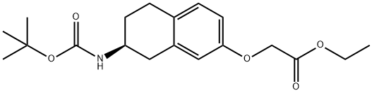 (S)-Ethyl 2-((7-((tert-Butoxycarbonyl)aMino)-5,6,7,8-tetrahydronaphthalen-2-yl)oxy)acetate Struktur