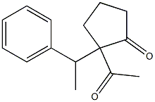 2-Acetyl-2-(1-phenylethyl)cyclopentanone Struktur