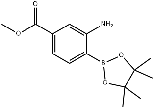 Benzoic acid, 3-aMino-4-(4,4,5,5-tetraMethyl-1,3,2-dioxaborolan-2-yl)-, Methyl ester, 850689-26-8, 结构式