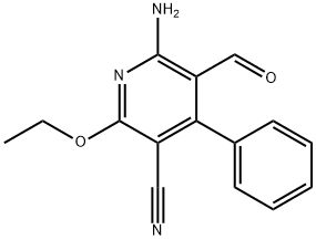6-氨基-2-乙氧基-5-甲酰-4-苯基氰吡啶, 97125-17-2, 结构式