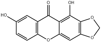 1,7-Dihydroxy-2,3-Methylenedioxyxanthone Struktur