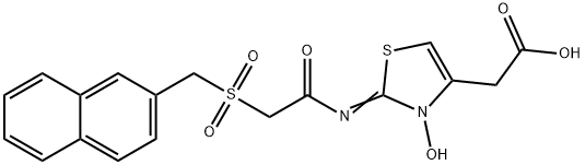 2,3-Dihydro-3-hydroxy-2-[[2-[(2-naphthalenylmethyl)sulfonyl]acetyl]imino]-4-thiazoleacetic acid Structure