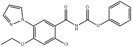 phenyl (2-chloro-4-ethoxy-5-(1H-pyrazol-1-yl)benzoyl)carbamate Structure