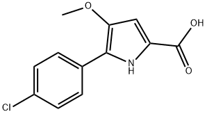 5-(4-chlorophenyl)-4-methoxy-1H-pyrrole-2-carboxylic acid 结构式