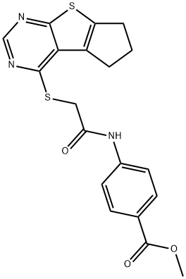 methyl 4-(2-((6,7-dihydro-5H-cyclopenta[4,5]thieno[2,3-d]pyrimidin-4-yl)thio)acetamido)benzoate|