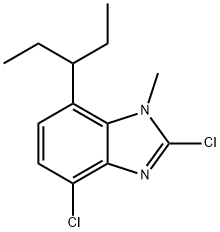 2,4-dichloro-1-methyl-7-(pentan-3-yl)-1H-benzo[d]imidazole 结构式