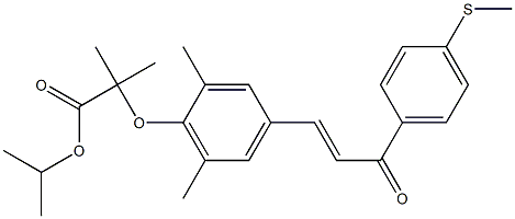 Propanoic acid, 2-[2,6-dimethyl-4-[(1E)-3-[4-(methylthio)phenyl]-3-oxo-1-propen-1-yl]phenoxy]-2-methyl-, 1-methylethyl ester Struktur