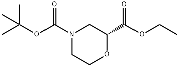 (R)-tert-butyl ethyl morpholine-2,4-dicarboxylate Struktur