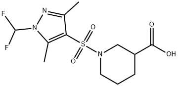 1-([1-(Difluoromethyl)-3,5-dimethyl-1H-pyrazol-4-yl]sulfonyl)piperidine-3-carboxylic acid Structure
