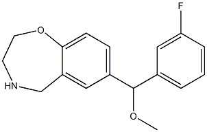 7-[(3-fluorophenyl)methoxymethyl]-2,3,4,5-tetrahydro-1,4-benzoxazepine Struktur