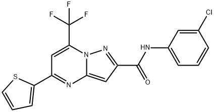 N-(3-chlorophenyl)-5-thiophen-2-yl-7-(trifluoromethyl)pyrazolo[1,5-a]pyrimidine-2-carboxamide Structure