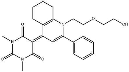 5-(1-(2-(2-hydroxyethoxy)ethyl)-2-phenyl-5,6,7,8-tetrahydroquinolin-4(1H)-ylidene)-1,3-dimethylpyrimidine-2,4,6(1H,3H,5H)-trione|