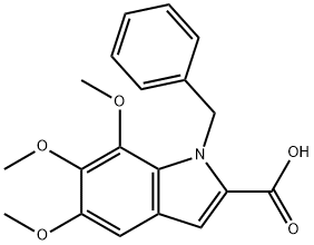 1-benzyl-5,6,7-trimethoxy-1H-indole-2-carboxylic acid Struktur