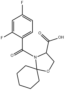4-(2,4-difluorobenzoyl)-1-oxa-4-azaspiro[4.5]decane-3-carboxylic acid|4-(2,4-difluorobenzoyl)-1-oxa-4-azaspiro[4.5]decane-3-carboxylic acid