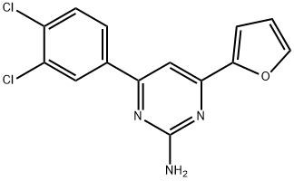 4-(3,4-dichlorophenyl)-6-(furan-2-yl)pyrimidin-2-amine Struktur
