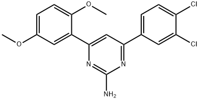 4-(3,4-dichlorophenyl)-6-(2,5-dimethoxyphenyl)pyrimidin-2-amine Struktur