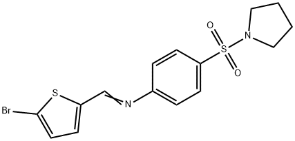 N-[(5-bromo-2-thienyl)methylene]-4-(1-pyrrolidinylsulfonyl)aniline Structure