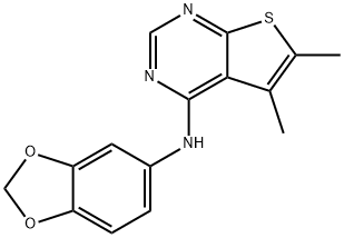 N-(benzo[d][1,3]dioxol-5-yl)-5,6-dimethylthieno[2,3-d]pyrimidin-4-amine|N-(2H-1,3-苯并二氧杂环戊烯-5-基)-5,6-二甲基噻吩并[2,3-D]嘧啶-4-胺