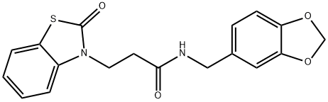 N-(benzo[d][1,3]dioxol-5-ylmethyl)-3-(2-oxobenzo[d]thiazol-3(2H)-yl)propanamide|