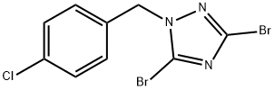 3,5-dibromo-1-[(4-chlorophenyl)methyl]-1H-1,2,4-triazole Struktur