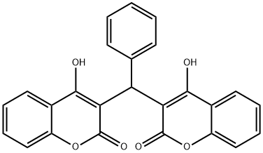 2H-1-Benzopyran-2-one, 3,3'-(phenylmethylene)bis[4-hydroxy- Struktur