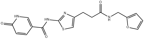 N-[4-[3-(furan-2-ylmethylamino)-3-oxopropyl]-1,3-thiazol-2-yl]-6-oxo-1H-pyridine-3-carboxamide Structure