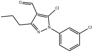 5-chloro-1-(3-chlorophenyl)-3-propyl-1H-pyrazole-4-carbaldehyde Struktur