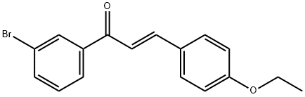 (2E)-1-(3-ブロモフェニル)-3-(4-エトキシフェニル)プロプ-2-エン-1-オン 化学構造式