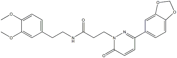 3-[3-(1,3-benzodioxol-5-yl)-6-oxopyridazin-1-yl]-N-[2-(3,4-dimethoxyphenyl)ethyl]propanamide Structure