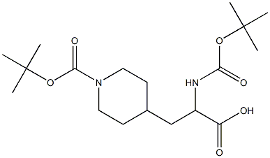 2-((tert-butoxycarbonyl)amino)-3-(1-(tert-butoxycarbonyl)piperidin-4-yl)propanoic acid|2-((TERT-BUTOXYCARBONYL)AMINO)-3-(1-(TERT-BUTOXYCARBONYL)PIPERIDIN-4-YL)PROPANOIC ACID