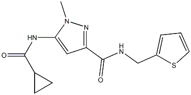 5-(cyclopropanecarbonylamino)-1-methyl-N-(thiophen-2-ylmethyl)pyrazole-3-carboxamide Structure