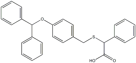 2-({[4-(diphenylmethoxy)phenyl]methyl}sulfanyl)-2-phenylacetic acid Struktur