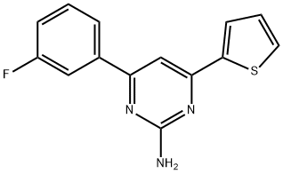 4-(3-fluorophenyl)-6-(thiophen-2-yl)pyrimidin-2-amine Struktur