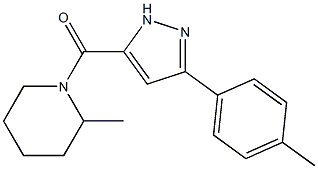 [3-(4-methylphenyl)-1H-pyrazol-5-yl]-(2-methylpiperidin-1-yl)methanone Structure