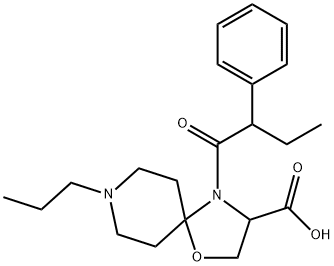 4-(2-phenylbutanoyl)-8-propyl-1-oxa-4,8-diazaspiro[4.5]decane-3-carboxylic acid Struktur