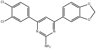 4-(2H-1,3-benzodioxol-5-yl)-6-(3,4-dichlorophenyl)pyrimidin-2-amine Struktur