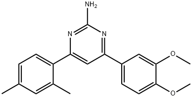 4-(3,4-dimethoxyphenyl)-6-(2,4-dimethylphenyl)pyrimidin-2-amine Struktur