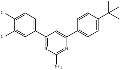 4-(4-tert-butylphenyl)-6-(3,4-dichlorophenyl)pyrimidin-2-amine Struktur