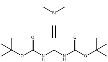 N,N'-Bis(tert-butoxycarbonyl)-3-(trimethylsilyl)-2-propyne-1,1-diamine Structure