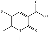 5-bromo-1,6-dimethyl-2-oxo-1,2-dihydropyridine-3-carboxylic acid Struktur