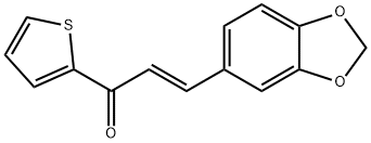 (E)-3-(benzo[d][1,3]dioxol-5-yl)-1-(thiophen-2-yl)prop-2-en-1-one Struktur