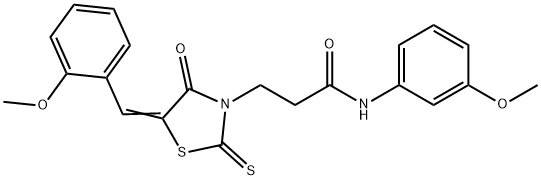 (Z)-3-(5-(2-methoxybenzylidene)-4-oxo-2-thioxothiazolidin-3-yl)-N-(3-methoxyphenyl)propanamide|