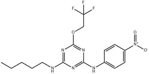 N-(4-nitrophenyl)-N'-pentyl-6-(2,2,2-trifluoroethoxy)-1,3,5-triazine-2,4-diamine|化合物 EI-1