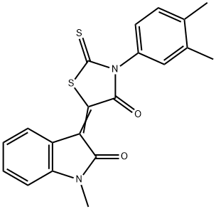 (Z)-3-(3,4-dimethylphenyl)-5-(1-methyl-2-oxoindolin-3-ylidene)-2-thioxothiazolidin-4-one|