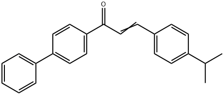 (2E)-1-{[1,1-biphenyl]-4-yl}-3-[4-(propan-2-yl)phenyl]prop-2-en-1-one Struktur